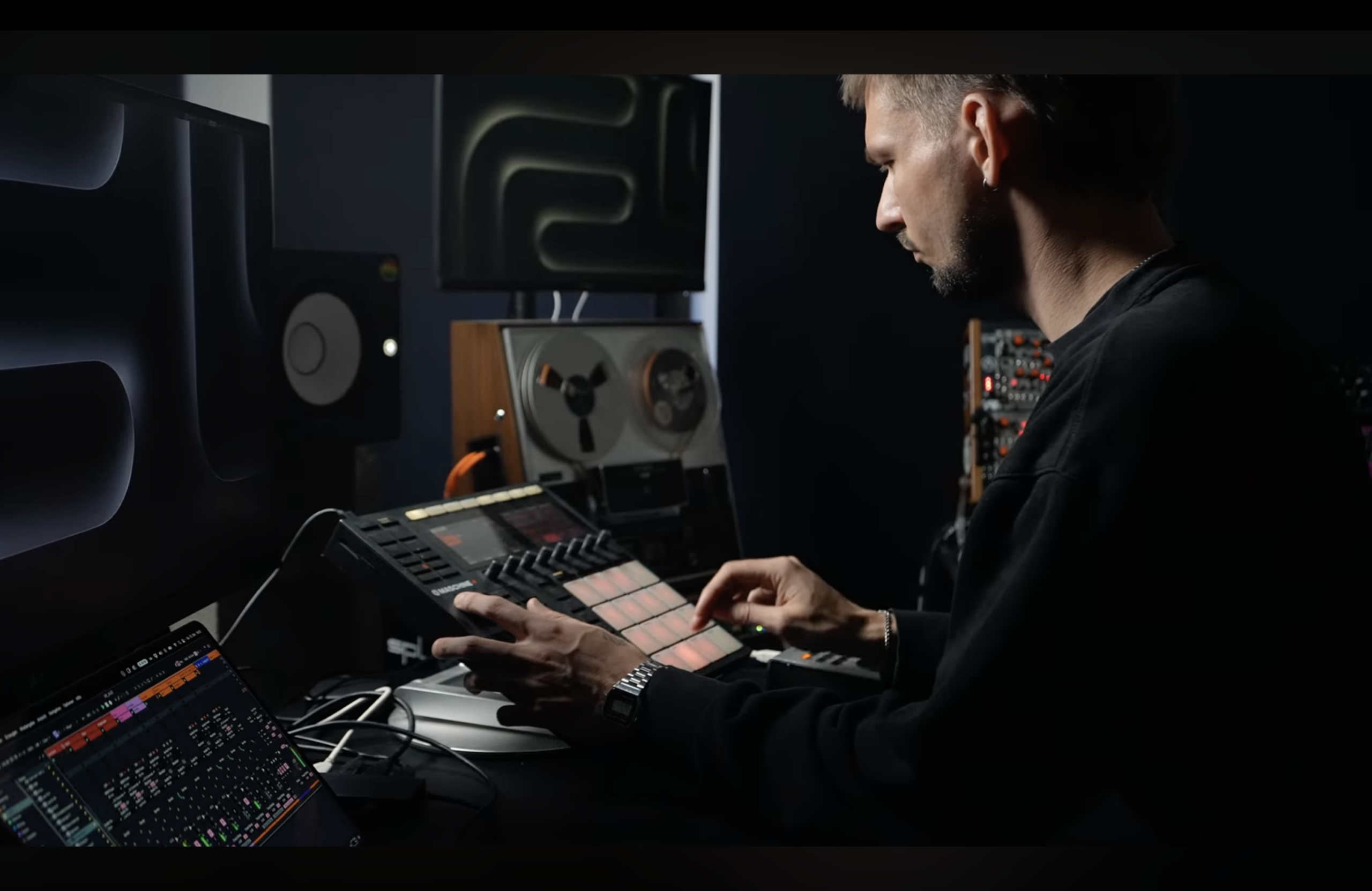 Roman working in the studio